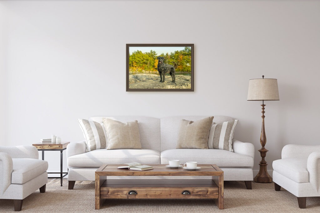 The perfect holiday gift for the dog lover in your life - framed artwork of their furbaby